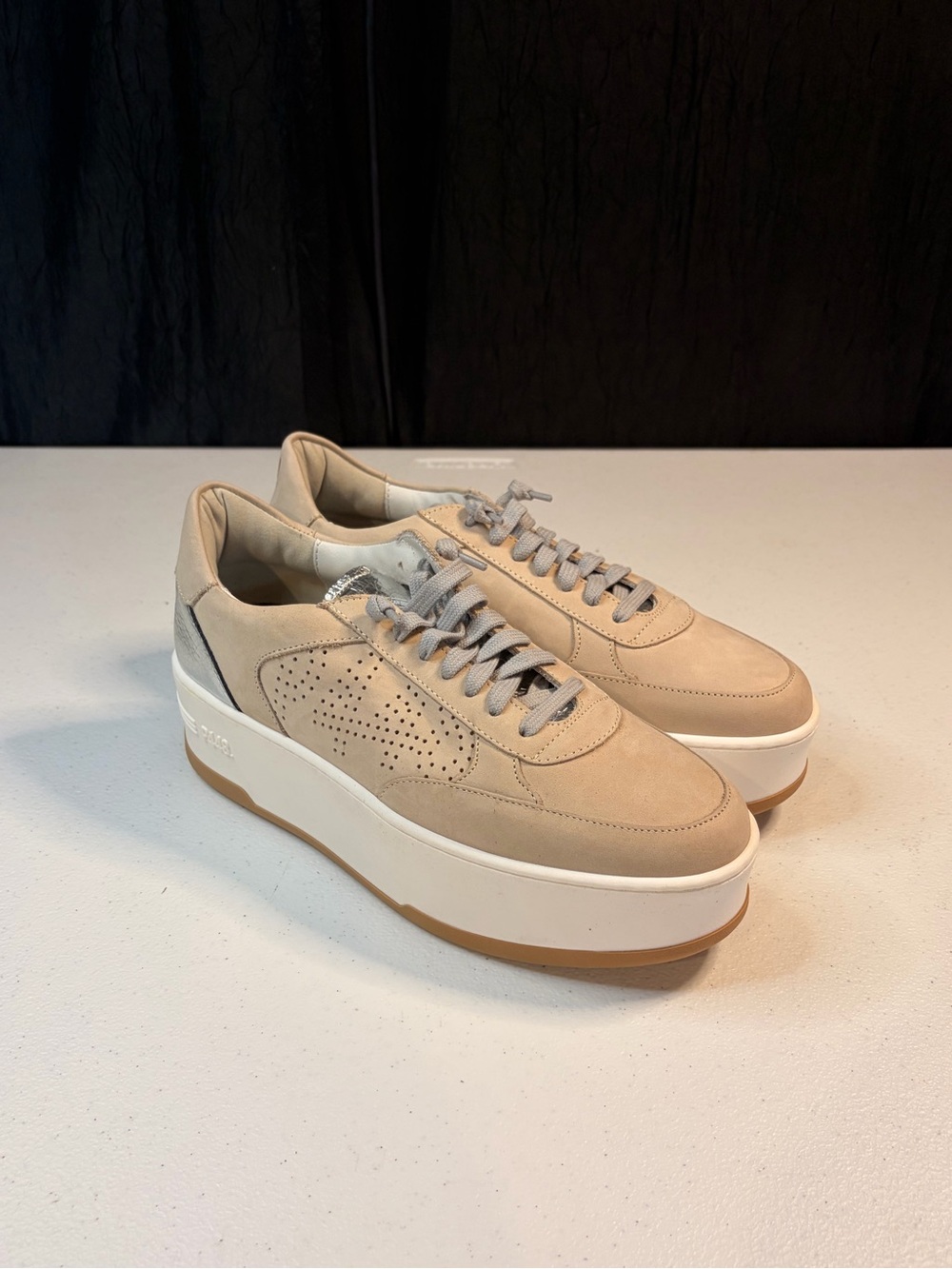 P448 Empire Neutrale Platform Sneakers Beige Silver Leather S24EMPIRE-W 39 8
